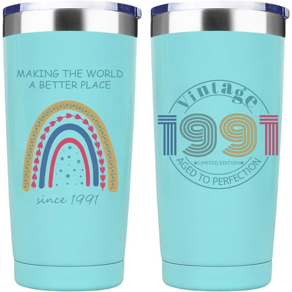 35th Birthday Gifts For Women, 35 Year Old Birthday Gifts for Woman, 35th Birthday Decorations for Mom, Girlfriend, Sister, Wife, Grandma, Daughter, 1991 Vintage Tumbler 20 OZ