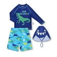 thumbnail image 2 of Boy Swimsuit Size 6 Toddler Boys Two Piece Swimsuits Short Sleeve Print Top Shorts Set Swimwear Children's High Waisted Swim Trunks, 2 of 7