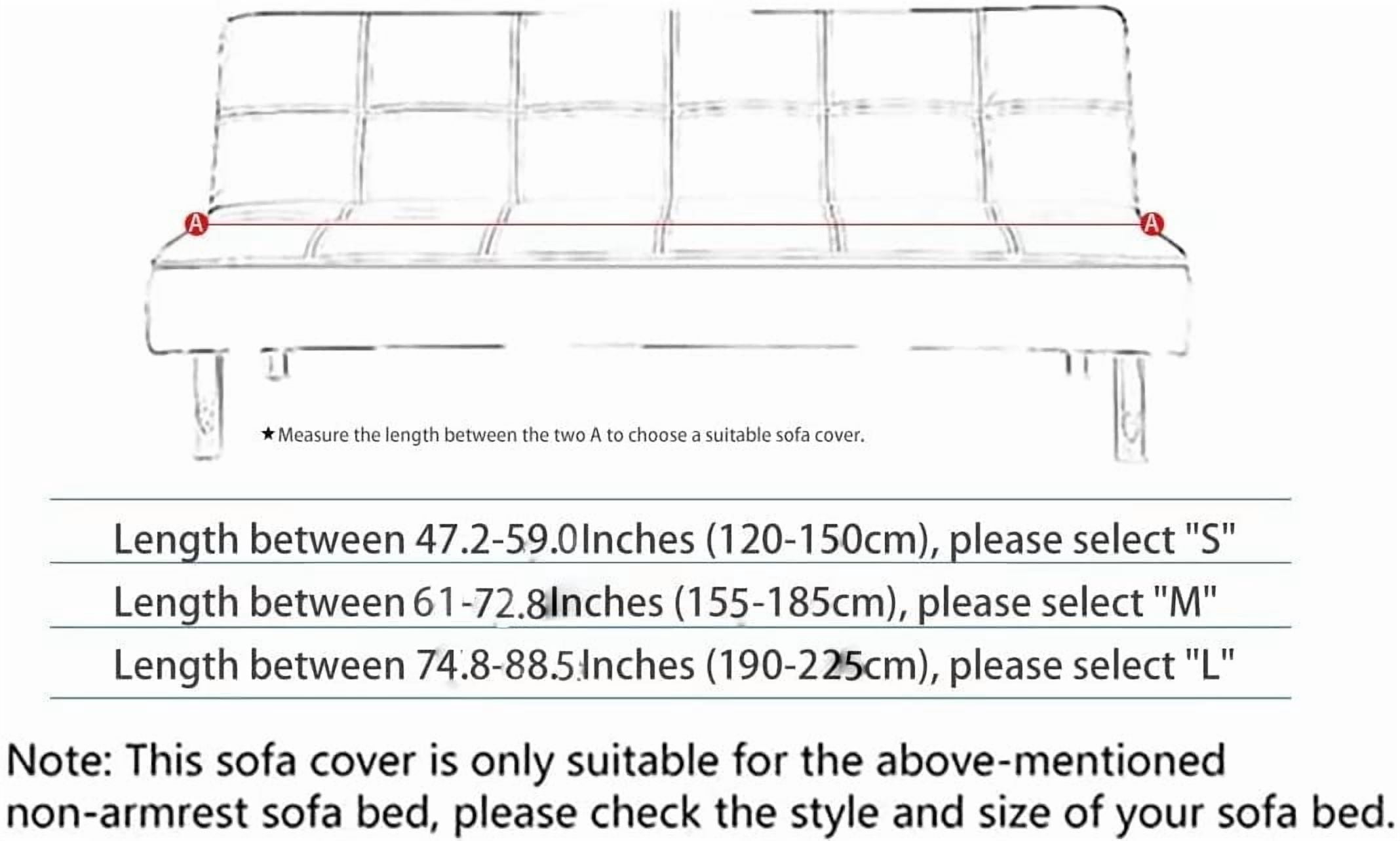 LKJYER Velvet Armless Futon Slipcover,Stretch Silver Fox futon Cover, Modern Solid Color Sofa Bed Cover for for Futon Folding Bed Sofa