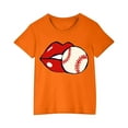 thumbnail image 1 of HVOBBTY T-Shirt Décontracté à Manches Courtes pour Tout-Petits, T-Shirt Imprimé Baseball pour Garçons et Filles, Mode Col Rond Imprimé Manches Courtes Orange, 7 Ans, 1 of 5