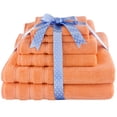 thumbnail image 3 of American Soft Linen Turkish 6 Piece Towel Set, 100% Cotton Premium Soft Bathroom Towels, Malibu Peach, 3 of 9