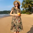 thumbnail image 4 of Balery Animal Leopard Vestidos sueltos de manga corta para mujer, vestidos de verano 2025, vestidos casuales de corte A con vuelo., 4 of 6