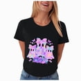thumbnail image 6 of TOWED22 Halloween Shirts Women Cute Ghost Graphic T-Shirts Funny Spooky Ghost Print Tee Fall Halloween Holiday Casual Tops(Black,XL), 6 of 8