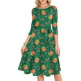 thumbnail image 4 of Women's Cocktail Dresses 3/4 Sleeve Vintage Wedding Guest Christmas Dress for Holiday Parties and Special Events,Green,M, 4 of 5