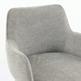 thumbnail image 3 of Zesthouse 26.6" Swivel Counter Height Bar Stools Set of 2, Upholstered Linen Barstool with Curved Back and Wood Legs, Mid Century Modern Counter Height Chairs for Pub Kitchen Island, Gray, 3 of 10