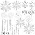 thumbnail image 1 of ADDHAT 1Jgo Colgantes Decorativos De Copos De En Acrílico Plateado Para Fiestas Y Eventos Navideños, 1 of 7