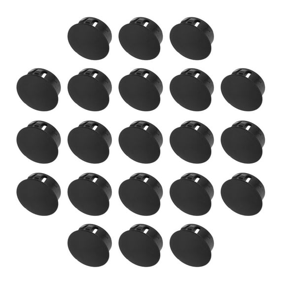 Soimiss 20Pack Black Plastic Round Hole Plugs Nylon Electrical Box Knockout Covering Screw Holes For General Users