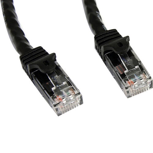 StarTech.com 100ft CAT6 Ethernet Cable, 10 Gigabit Snagless RJ45 650MHz 100W PoE Patch Cord, CAT 6 10GbE UTP Network Cable w/Strain Relief, Black, Fluke Tested/Wiring is UL Certified/TIA - Category 6 - 24AWG (N6PATCH100BK) - Patch cable - RJ-45 (M) to RJ-