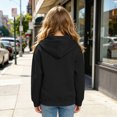 thumbnail image 5 of Staki Girls Lightweight Zip-Up Hoodie for Kids Soft Casual Hooded Sweatshirt 4-15Y(Black,6-7 Years), 5 of 7