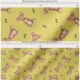 thumbnail image 2 of Soimoi Yellow Cotton Poplin Fabric Footprints & Mouse Kids Print Fabric by the Yard 42 Inch Wide, 2 of 7