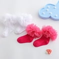 thumbnail image 2 of Huanledash 1 Pair Lace Socks Frilly Lace Cuff Non-slip Cotton Baby Girl Ruffle Lace Socks for Dancing, 2 of 8