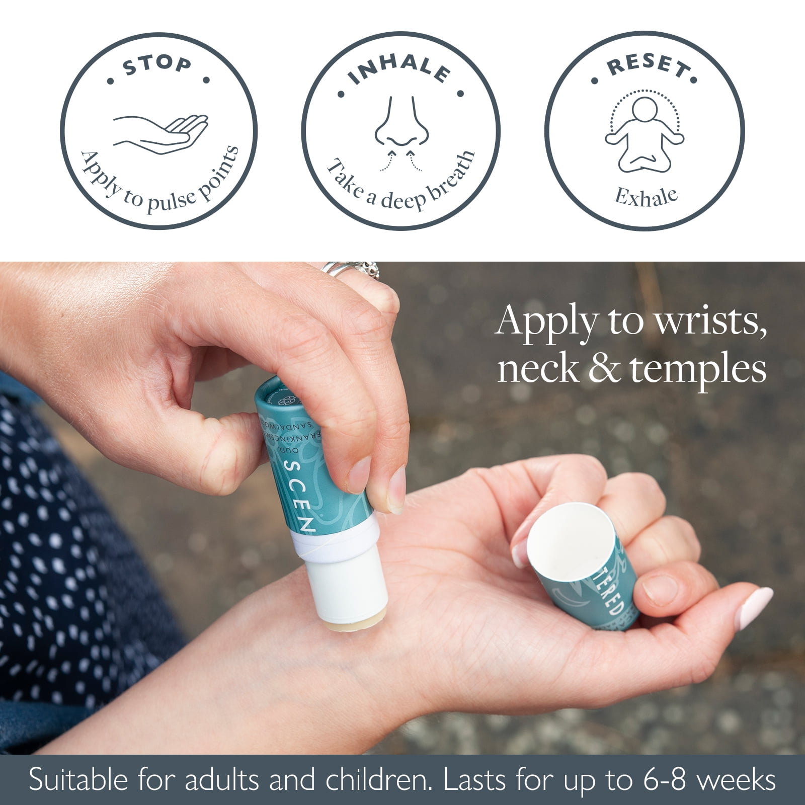 Scentered Aromatherapy Inhaler Balm ESCAPE - Relaxation & Meditation Aid - Natural Essential Oils