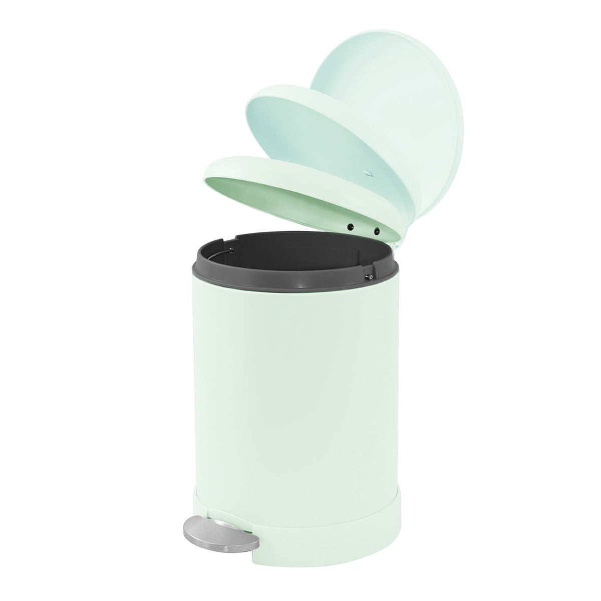 Glad Bathroom Trash Can, 1.2 Gallon Stainless Steel Small Step Garbage Bin with Lid, Mint