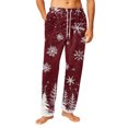 thumbnail image 2 of Hearthz Men Flannel Pajama Pants Christmas Winter Thick Thermal Drawstring Lounge Pants Sleep Bottoms Elastic Waisted Pajamas for Men with Pocket, 2 of 8