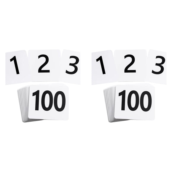 200Pcs Table Numbers 1-100,Plastic Table Numbers, Double Sided Table Number Cards for Wedding Reception Restaurant Table