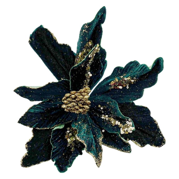 Niceminiwall 1PC 28cm Christmas Flowers Glitter Poinsettia Artificial Flowers Christmas Decorations For Xmas Tree Decorations New Year Gifts
