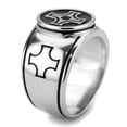 thumbnail image 4 of Luxe Jewelry Designs Men's Stainless Steel Cross Design Ring with Black Jet Crystal - Size 8 (Pack, 4 of 4