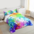 thumbnail image 3 of Manfei Dreamy Watercolor Queen Comforter Set for Teens, Oil Printing Bedding Comforter Set, Modern Abstract Art Reversible Bedding Set, Super Cozy Room Decor, 3-Piece, 3 of 8