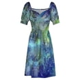 thumbnail image 4 of Watercolor Galaxy Painting Nebula Art Sleeveless Dress cute dress Elegant gowns evening dresses ladies, 4 of 6