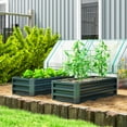 thumbnail image 2 of Outsunny Raised Garden Beds Set of 2, Galvanized Planter Box, Green, 2 of 10
