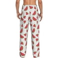 thumbnail image 3 of Goofa Hand Drawn Watermelon Printed Soft Pajama Pants for Men, Wide Leg Comfy Casual Lounge Yoga Pants-Small, 3 of 9