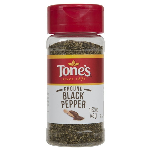 Tone's Black Pepper Ground, 1.62 OZ (Pack of 6)