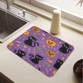 thumbnail image 5 of Dish Drying Mat Absorbent Dish Drainer Kitchen Counter 19.7x15.7inch Dish Drying Pad for Countertops Sinks Draining Racks Black Cats and Candy, 5 of 9