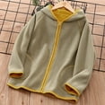 thumbnail image 2 of Penkiiy Unisex Boys Girls Sherpa Fleece Lined Hoodie Zip Up Jacket Kids Winter Warm Outwear Sweatshirts 6 Years Green, 2 of 6