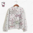 thumbnail image 2 of Sudadera informal con estampado de HELLO KITTY para mujer, sudaderas holgadas de manga larga con dibujos animados a la moda, ropa de calle Y2k, jerséis de otoño 2024 para mujer, 2 of 5