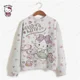 thumbnail image 2 of Sudadera informal con estampado de HELLO KITTY para mujer, sudaderas holgadas de manga larga con dibujos animados a la moda, ropa de calle Y2k, jerséis de otoño 2024 para mujer, 2 of 5