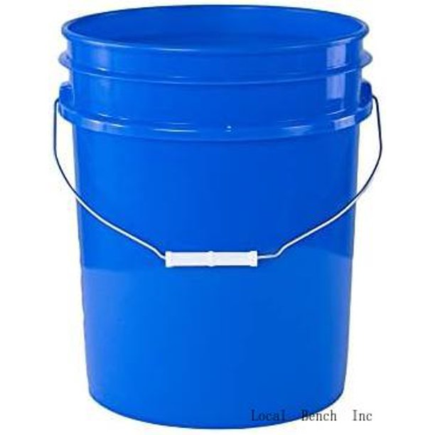 5 gallon blue plastic bucket (pack of 1, blue) durable 90 mil all purpose pail food grade
