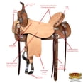 thumbnail image 4 of 15 In Hilason Western Horse Barrel Flex Trail Saddle American Leather Brown, 4 of 8