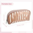thumbnail image 2 of Unique Bargains Clear Makeup Bag Transparent Toiletry Bag Zipper Cosmetic Bag Organizer for Travel for Women Light Brown, 2 of 7