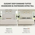 thumbnail image 7 of PLAUIN King Bed Frame with Velvet Upholstered Wingback Headboard, Button Tufted, Cream, 7 of 7