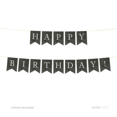 Happy Birthday Vintage Chalkboard Pennant Party Banner Walmart Com