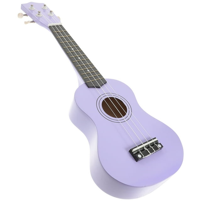 EeaseCA 21 Inches Ukulele Guitar Toy Wooden Ukulele Guitar Toy Funny Solid Wood Musical Instruments Model Toy Early Educational Guitar Toy (Purple)