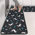 thumbnail image 2 of Kitchen Rugs Sets Of 2,Black Cartoon Unicorn Moon Star Pattern Anti Fatigue Kitchen Mat Rugs Non Slip Washable,Decorative Kitchen Floor Mats for Kitchen,Sink,Laundry,17"x47"+17"x47", 2 of 5