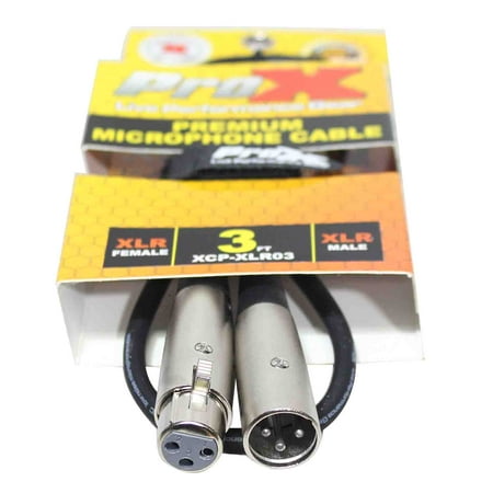 UPC: 0741459147761 | Prox XCP-XLR03 Balanced XLR3-F to XLR3-M Premium Audio Microphone Cable – 3 Feet