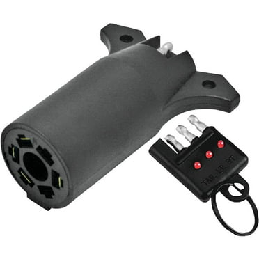 TowSmart 7-Way Blade to 4-Flat Adapter with LED Circuit Tester 1328