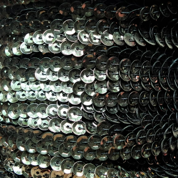 Deep Forest Green Single Row Trim Cup Sequins 5mm Center Stitched Shiny Metallic Made in USA