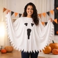 thumbnail image 7 of White Ghost Cape, Loose Poncho Style Halloween Outfit, Soft Breathable Nylon Spandex Cloak with Batwing Sleeves, 7 of 7
