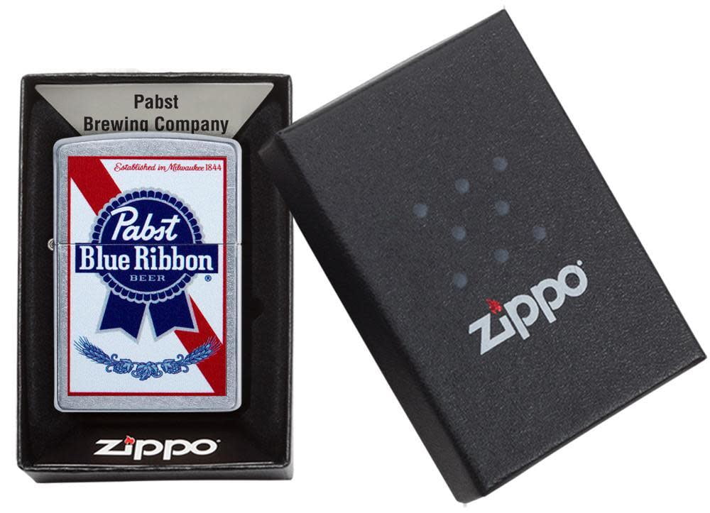 Zippo 48746 Pabst Blue Ribbon Design White Matte Windproof Zippo 48746 Pabst Blue Ribbon Design White Matte Windproof