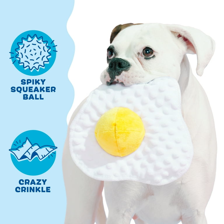 BARK Puppy Side Up Egg Dog Toy With Squeaker For Small and Medium Dog Sizes Walmart