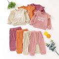 thumbnail image 7 of KPOPLK Baby Girls Ribbed 2 Piece Outfit MAMA'S MINI 3M 6M 9M 12M 18M 24M 2T 3T 4T Sweatshirt and Pants Set Clothing,Size 3-6 Months, 7 of 7