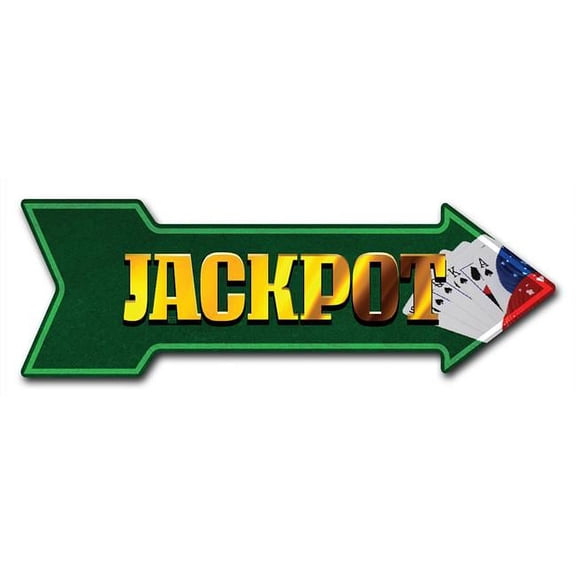 SignMission 10 x 30 in. Indoor & Outdoor Decor Direction Sticker Vinyl Wall Decals - Jackpot - 24 in.