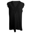thumbnail image 4 of OKBOP Red Tank Tops for Women,Ladies Solid Color Lace Cross V-Neck Sleeveless Chiffon Breathable Vest Blouses for Women Fashion 2022 Fall Tops Dress Shirt, 4 of 4