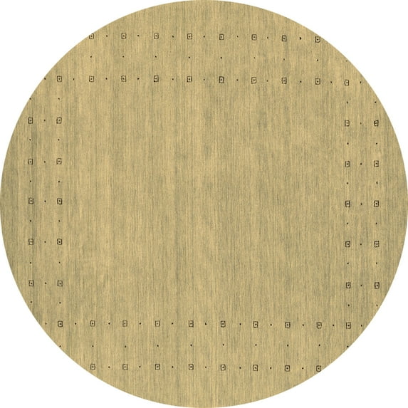 Ahgly Company Indoor Round Abstract Brown Contemporary Area Rugs, 3' Round