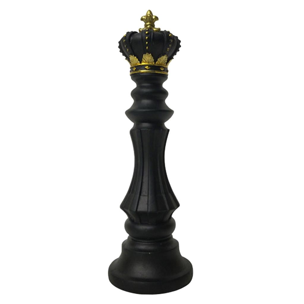 Pearlead 3pcs King Queen Knight Chess Statue Chess Piece Sculpture Ornament  Collectible Figurines Resin Home Decor Accents for Office Bookshelf