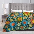 thumbnail image 4 of Yibo Boho Paisley Flowers Blanket Flannel Soft and Comfortable Anti-static Bed Sofa Blanket, 4 of 9