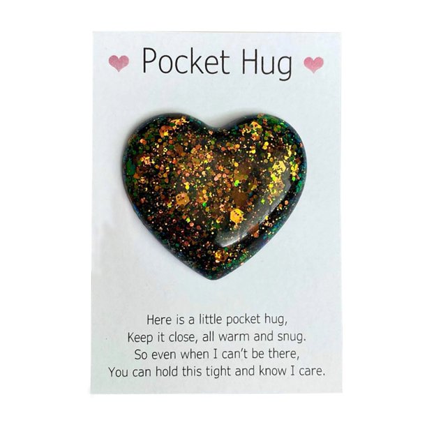 Tarjeta de felicitación de abrazo de bolsillo de corazón de vidrio, suministros de regalos de moda, invitaciones de boda, decoración de abrazo pequeño, tarjeta de corazón de vidrio